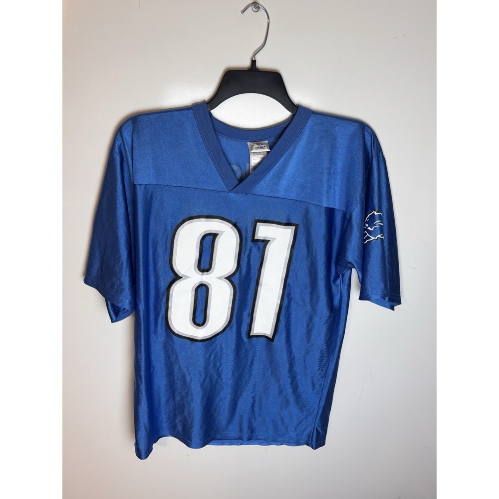NFL Detroit Lions Johnson 81 Blue Jersey Medium Calvin Johnson NFL Apparel